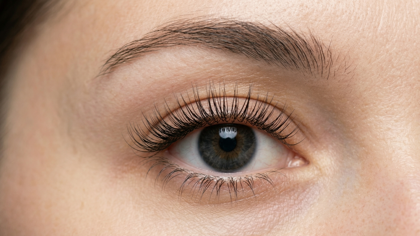 natural lashes appearing longer and fuller after consistent lash serum use